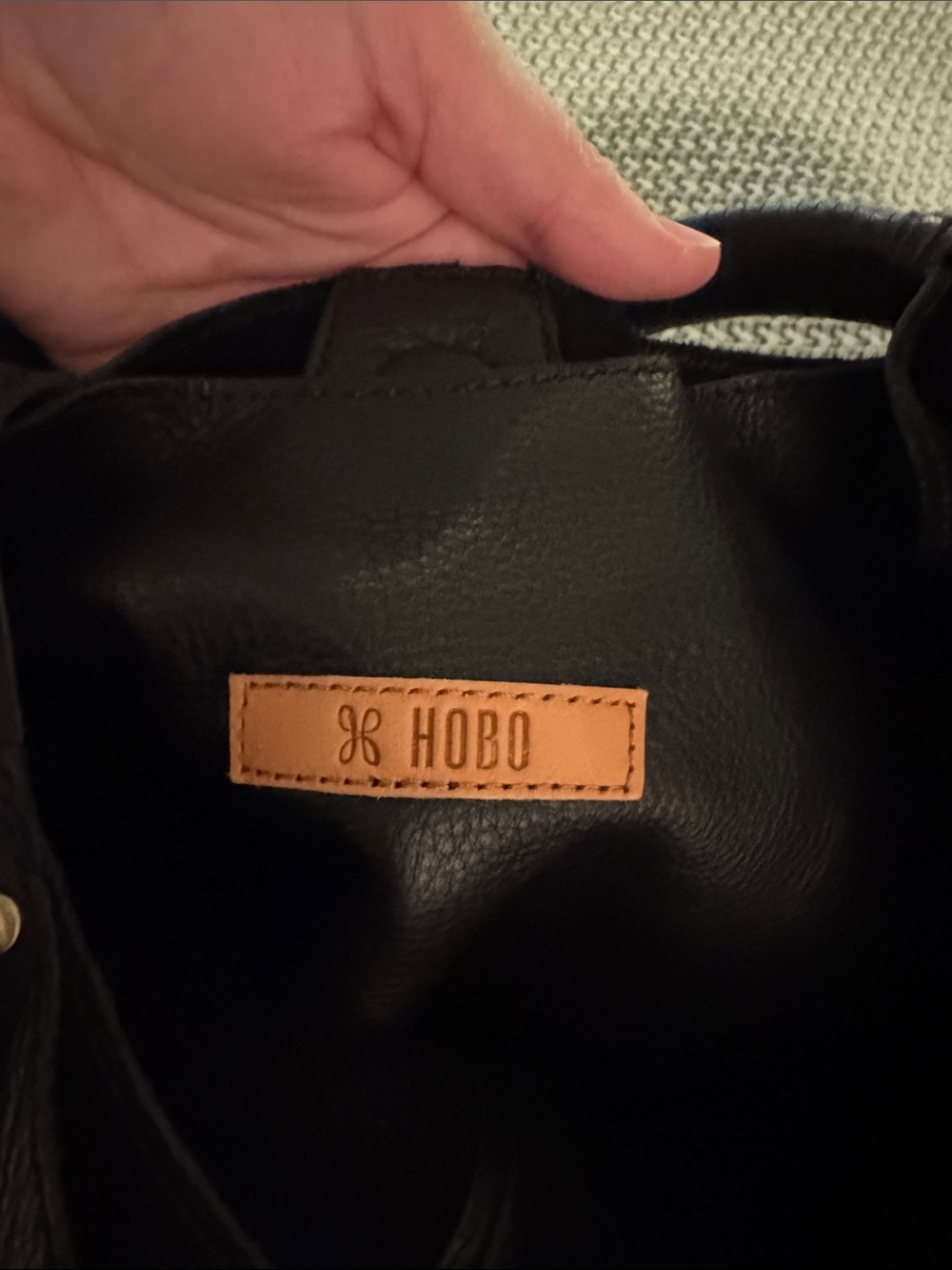 HOBO Large Black Leather Hobo with Gold Stud Accents - Picture 2 of 6